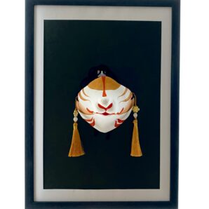 口元狐面　橙金