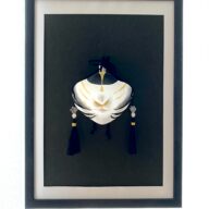 口元狐面　黒金