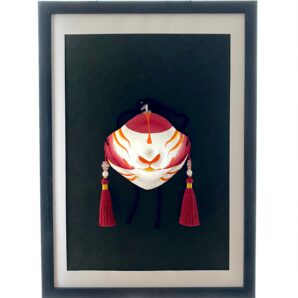 口元狐面　赤金