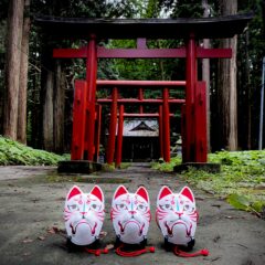 《新作入荷》風車咥え狐面&ねぶた風狐面