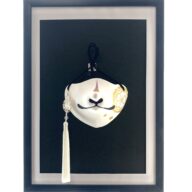 狐面　花ノ紋　白