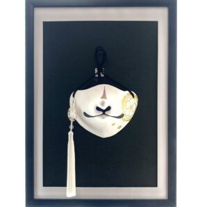 狐面　花ノ紋　白