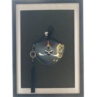 狐面 花ノ紋 黒