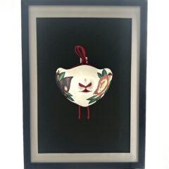 口元狐面　蝶丹　白