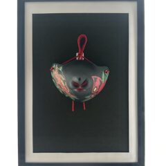 口元狐面 蝶丹 黒